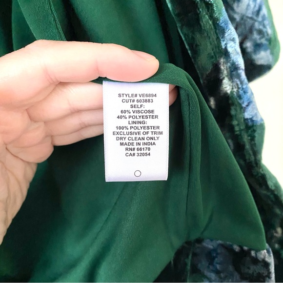 Anthropologie Eva Franco Green Floral Velvet Car Jacket - Picture 5 of 7